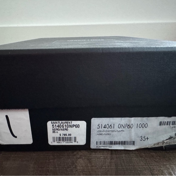 Saint Laurent Black Feathered Sandals - Picture 3 of 3